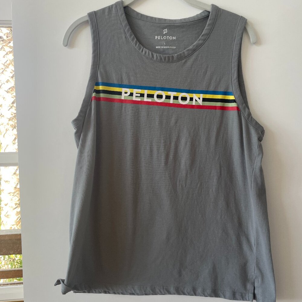 Peloton Rainbow Tank Top in Gray, Size‎ Large